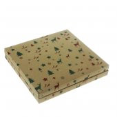 Yılbaşı Desenli Madlen Çikolata Hediye Kutusu 22,5x23,5cm - 1
