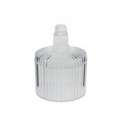 12 Adet 8x6cm Plastik Kapaklı Kutu Çizgili Şekerlik - 1