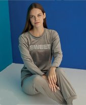 Mihra 13136 Kadın Kışlık Kadife Pijama Takımı - 2