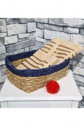 Plain 100 Pamuklu Jakarlı 2 Li Havlu Seti Cappucino - 5