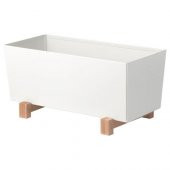 Ayak Standlı Metal Saksı MeridyenDukkan Beyaz Renk, 32x15 cm İç Mekan - 1