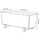 Ayak Standlı Metal Saksı MeridyenDukkan Beyaz Renk, 32x15 cm İç Mekan - 5