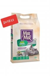 Mır Mır Beyaz Sabun Kokulu Topaklaşan Ince Taneli Kedi Kumu 10 lt 2 Adet - 1