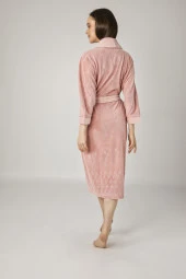 Bej Jakarlı Pamuklu Bayan Sabahlık thumbnail 6