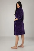 Lila Dantelli Bambo Cotton Bayan Sabahlık - 2