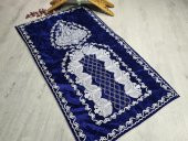 Verna Süzene İşlemeli Kadife Seccade Lacivert thumbnail 1