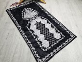 Verna Süzene İşlemeli Kadife Seccade Siyah - 1
