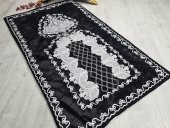 Verna Süzene İşlemeli Kadife Seccade Siyah - 8