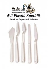 Plastik Spatül 5 Li Set Resim Ve Heykel Plastik Spatula Esnek Plastik Palet Bıçağı 1 Paket - 1