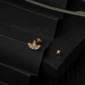 14 Ayar Altın Tragus Piercing Küpe - 4