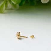 14 Ayar Altın Tragus Piercing Küpe - 3