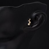 14 Ayar Altın Piercing Tragus Küpe - 2