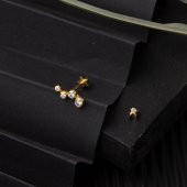 14 Ayar Altın Piercing Tragus Küpe - 4