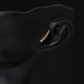 14 Ayar Altın Piercing Tragus Küpe - 2