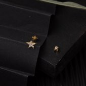 14 Ayar Altın Yıldız Tragus Küpe - 4