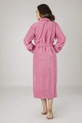 Pembe Filoşlu Cotton Bayan Bornozu - 2