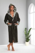 Asker Yaka Bambu Cotton Erkek Bornozu - 1