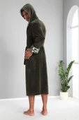 Asker Yaka Bambu Cotton Erkek Bornozu - 2