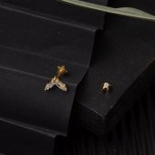 14 Ayar Altın Tragus Piercing Küpe - 4