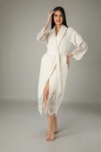 Uzun Şalyaka Dantelli Bambo Cotton - 3