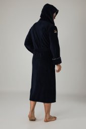Commander Nakışlı Bambu Cotton  Erkek Bornozu - 2
