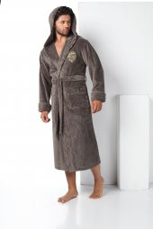 Commander Nakışlı Bambu Cotton  Erkek Bornozu - 8