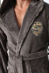 Commander Nakışlı Bambu Cotton  Erkek Bornozu - 11