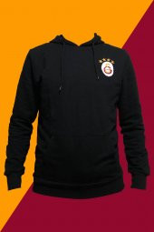 Galatasaray Orijinal Sweat Kapüşonlu Logolu Siyah Sweat - 1