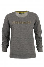 Fenerbahçe Lisanslı Kadın Trend Glitterli Emboss Sweat - 1