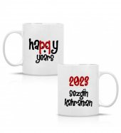 Kişiye Özel İsim 2023 Happy Years Temalı Porselen Beyaz Kupa Bardak HK2429 thumbnail 1