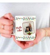 Kişiye Özel Yeniyıl Fotoğraf ve İsim Baskılı Porselen Beyaz Kupa Bardak HK2421 thumbnail 1