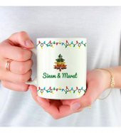 Kişiye Özel Yeniyıl Fotoğraf ve İsim Baskılı Porselen Beyaz Kupa Bardak HK2421 thumbnail 2