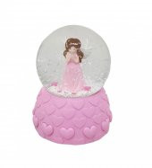 Pembe Peri Işıklı Romantik Kar Küresi thumbnail 2
