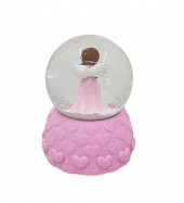 Pembe Peri Işıklı Romantik Kar Küresi thumbnail 3