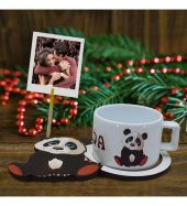 Sevimli Panda 3D Figürlü Kupa Bardak (Fotoğraf Hediyeli) - 1