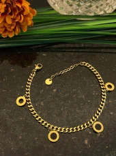 Aksesuar Çarşısı Düz Klasik Zincir Sedefli Halka Detaylı bileklik thumbnail 3