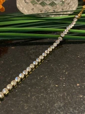 Aksesuar Çarşısı Kristal Kesim Su Yolu Bileklik Gold thumbnail 2