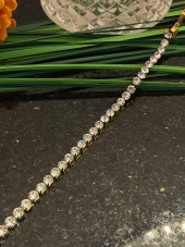 Aksesuar Çarşısı Kristal Kesim Su Yolu Bileklik Gold thumbnail 4