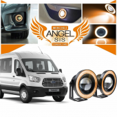 Ford Transit Tüm Modeller Uyumlu, Universal Mercekli Led Angel Sis Farı, 76mm Turuncu Renk - 1