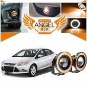 Ford Focus 3 Uyumlu, Universal Mercekli Led Angel Sis Farı, 76mm Turuncu Renk - 1