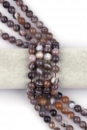 Botswana ( AB Kalite ) Doğal Taş Dizi 10 mm Küre Kesim thumbnail 1