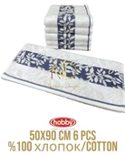 Hobby Pamuk 6´lı 50x90 Havlu Seti Spring Mavi - 2