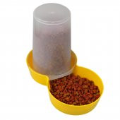 Miapet Hazneli Plastik Kedi-Köpek Mama ve Su Kabı 1,5 Lt Yuvarlak Sarı - 1