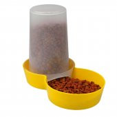 Miapet Hazneli Plastik Kedi-Köpek Mama ve Su Kabı 1,5 Lt Yuvarlak Sarı - 3