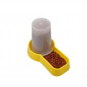 Miapet Hazneli Plastik Kedi-Köpek Mama ve Su Kabı 1,5 Lt Kare Sarı - 1