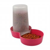 Miapet Hazneli Plastik Kedi-Köpek Mama ve Su Kabı 1,5 Lt Yuvarlak Fuşya - 2