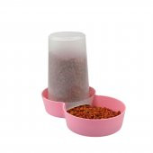 Miapet Hazneli Plastik Kedi-Köpek Mama ve Su Kabı 1,5 Lt Yuvarlak Pembe - 2