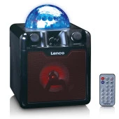 LENCO BTC-055 BK - IŞIKLI BLUETOOTH HOPARLÖR, USB, SD, RC, MIC, AC - 12