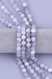 Merlinite ( Dendiritli Agate ) Doğal Taş Dizi 10 mm Küre Kesim - 1