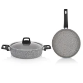 Schafer Eternal 2 li Set Basık Tencere 26Cm+Tava 26Cm-Gri - 3